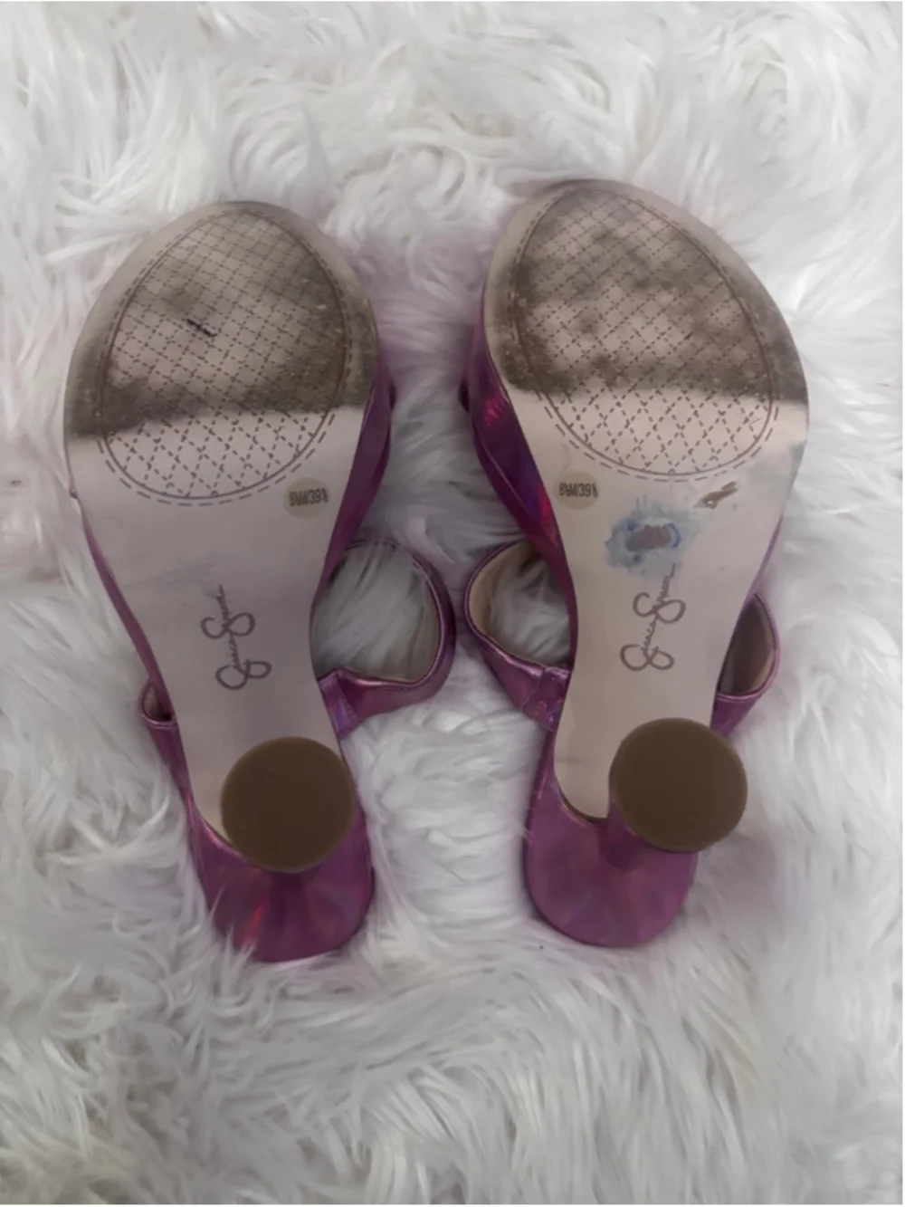 Jessica Simpson Sempira Platform Heel Pink Iridescent Heels Metallic 8.5